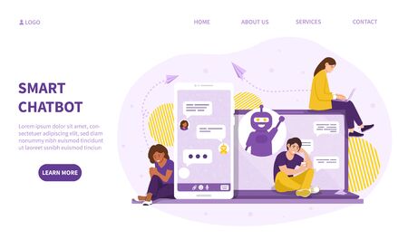 Smart Chatbot communications appのイラスト素材