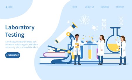Laboratory testing with medical staffのイラスト素材