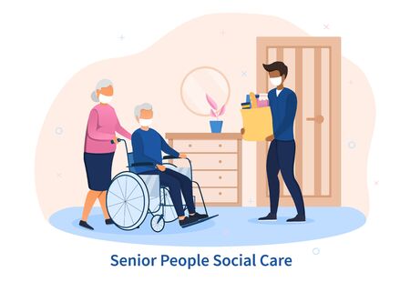 Senior People Social Care conceptのイラスト素材