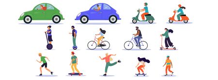 Large set of transport and ride iconsのイラスト素材