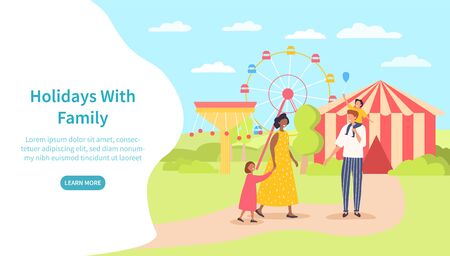 Holidays with family illustration conceptのイラスト素材