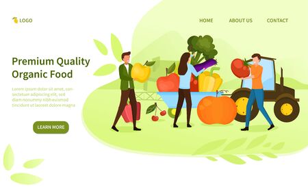 Premium Quality Organic Food fresh from farmのイラスト素材