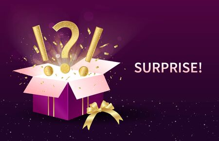 Surprise or Gift concept with open festive boxのイラスト素材