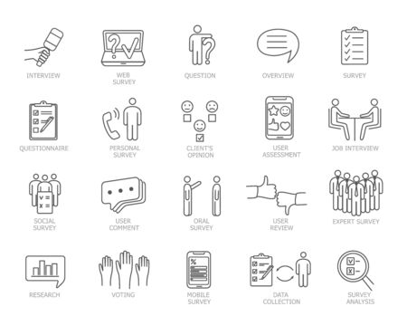 Large set of survey and communication iconsのイラスト素材