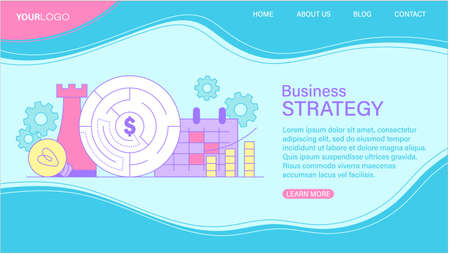Business strategy web page templateのイラスト素材