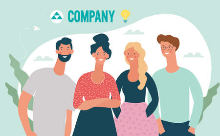 Meet The Company Business Team conceptのイラスト素材