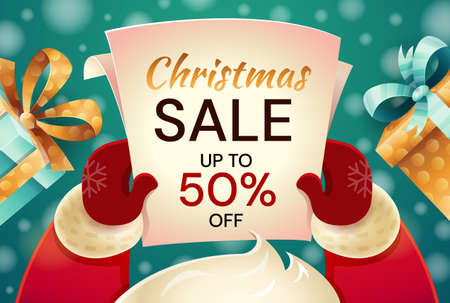 Colorful seasonal Christmas Sale posterのイラスト素材