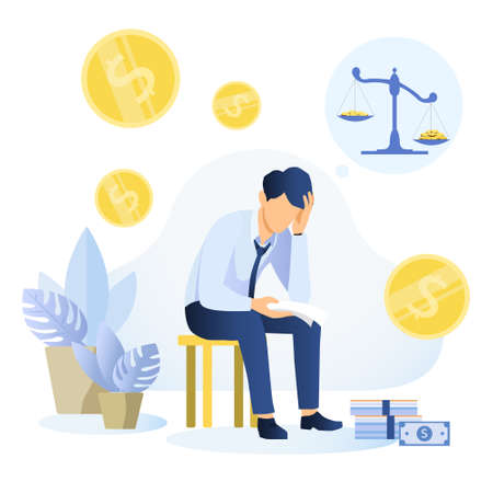 Financial problems and bankruptcy conceptのイラスト素材
