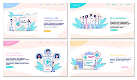 Healthcare and medical web page templatesのイラスト素材