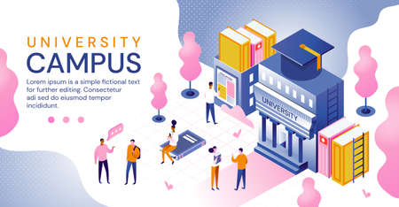 University campus in an education conceptのイラスト素材