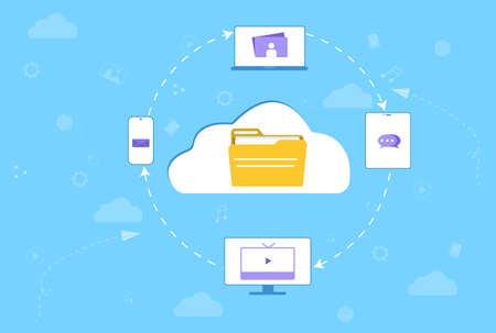 Cloud storage vector illustrationのイラスト素材