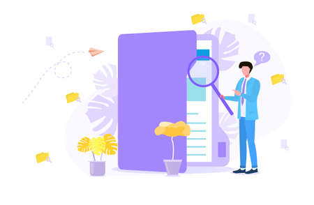 Concept of document search in business companyのイラスト素材