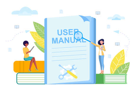 Vector illustration concept of manual studiesのイラスト素材