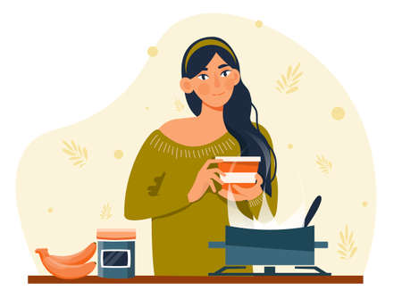 Flat vector cooking conceptのイラスト素材