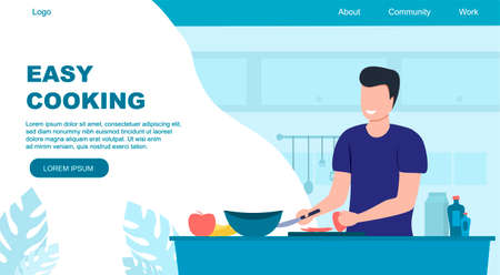 Vector concept of easy cookingのイラスト素材