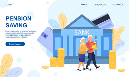 Vector illustration concept of pension savingsのイラスト素材
