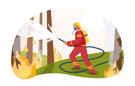 Vector illustration concept of fire protectionのイラスト素材
