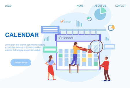 Calendar flat vector conceptのイラスト素材