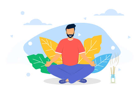 Vector illustration concept of meditationのイラスト素材