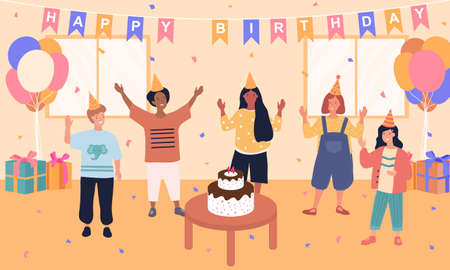 Birthday party illustration