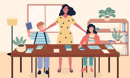 Vector illustration of homework helpのイラスト素材