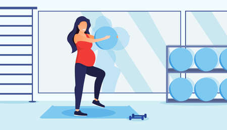 Fitness for pregnant woman conceptのイラスト素材
