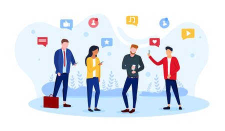 concept of communication in smartphone servicesのイラスト素材
