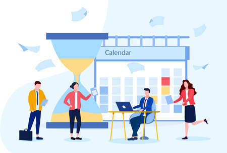 concept of deadline in business companyのイラスト素材