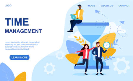 Vector illustration concept of time managementのイラスト素材
