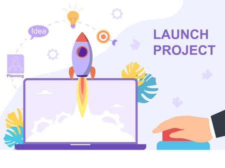 Launching a new project or business start-upのイラスト素材