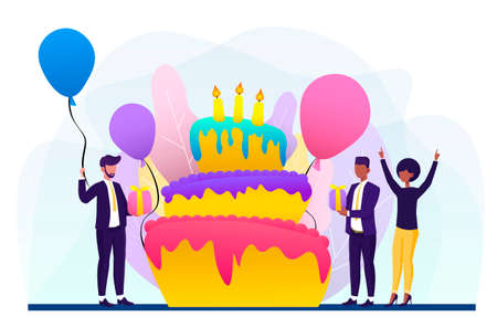 Happy Birthday card design with cake and candles