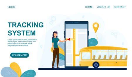 Mobile tracking system for public transportのイラスト素材