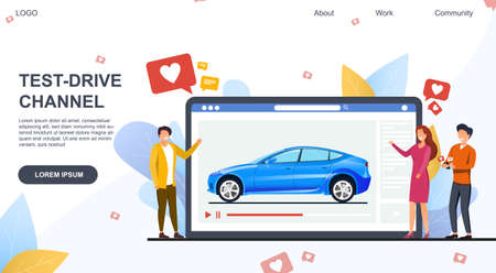 Web page template for a car test-drive channelのイラスト素材