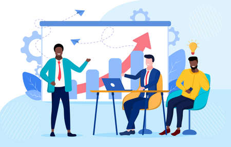 Businessman making a presentation of a good ideaのイラスト素材