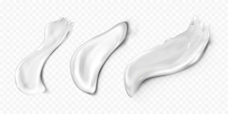 Three smears of white cosmetic creamsのイラスト素材