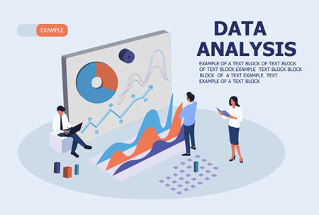 Team data analysis conceptのイラスト素材