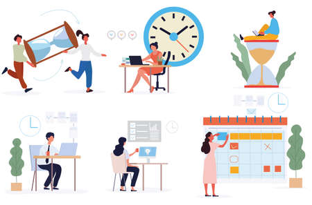 Time Management concept working to deadlinesのイラスト素材