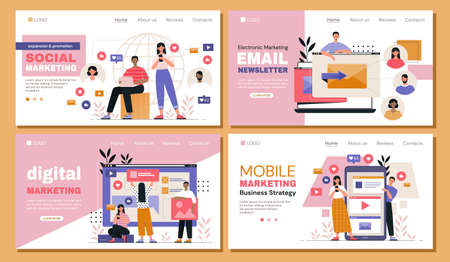 Marketing web page template setのイラスト素材