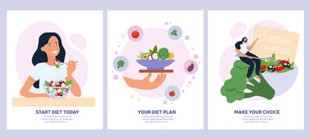 Vegetarian concept with healthy fresh dietのイラスト素材