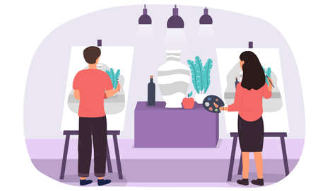Art school and Learning to draw conceptのイラスト素材