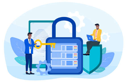 Data and information protection conceptのイラスト素材