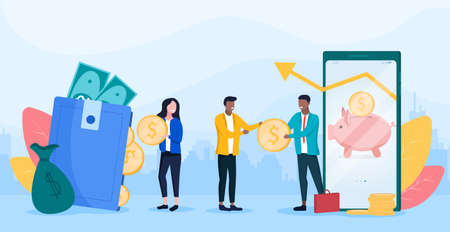 Money transfer conceptのイラスト素材