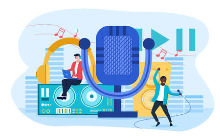 Sound and music recording conceptのイラスト素材