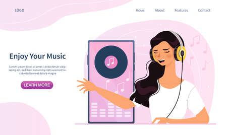 Enjoy Your Music web page templateのイラスト素材