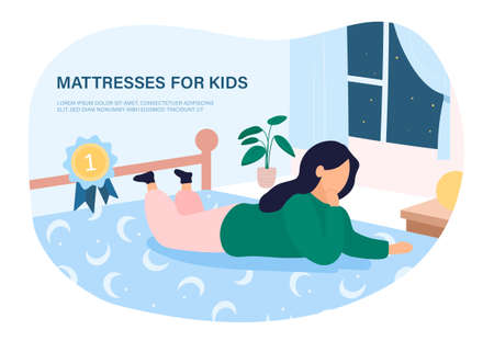 Number One champion mattress for kidsのイラスト素材