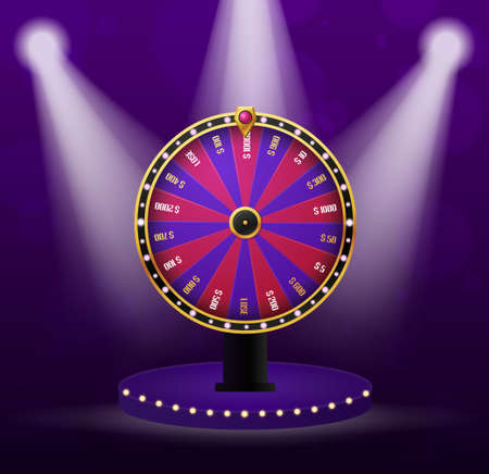 Lottery Win concept with spinning Wheel of Fortuneのイラスト素材