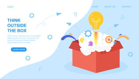 Think Outside the Box web page templateのイラスト素材
