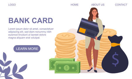 Bank Card and payment web page templateのイラスト素材