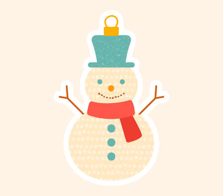 Decorative little Christmas snowman tree ornamentのイラスト素材