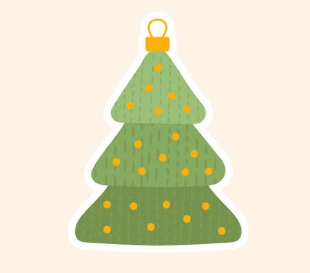 Traditional Christmas tree toy for the holidaysのイラスト素材